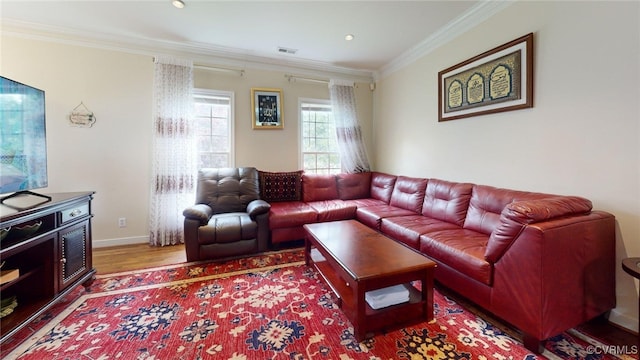 2024 Rockstone Pl, Henrico, VA 23238 - living room featuring ornamental molding and wood finished floors
