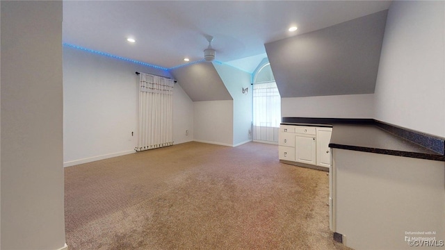2024 Rockstone Pl, Henrico, VA 23238 - additional living space featuring vaulted ceiling, recessed lighting, and light carpet