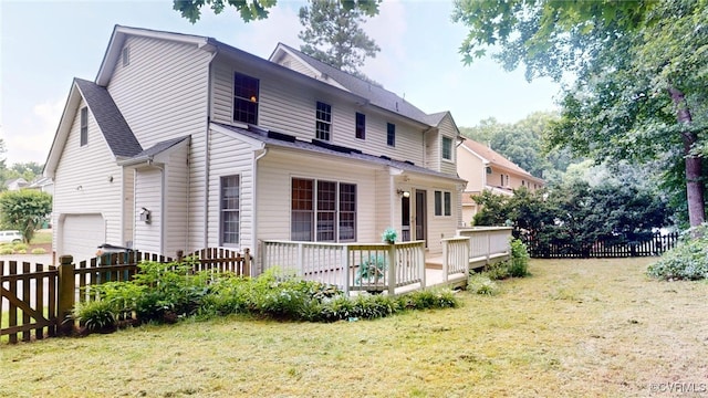 2024 Rockstone Pl, Henrico, VA 23238 - back of house with a wooden deck and a garage