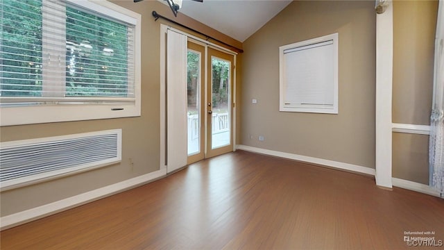 2024 Rockstone Pl, Henrico, VA 23238 - doorway featuring wood finished floors, vaulted ceiling, and french doors