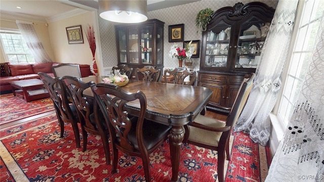 2024 Rockstone Pl, Henrico, VA 23238 - dining room with wallpapered walls and ornamental molding