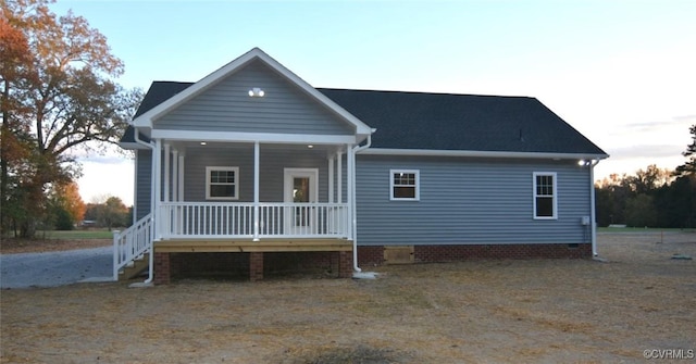 5102 Front Dr, North Dinwiddie, VA 23803 - view of front of property with crawl space and a porch