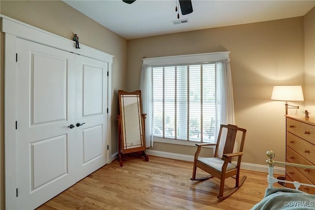 7413 Settlers Ridge Ct, Henrico, VA 23231 - sitting room featuring light wood-type flooring and a ceiling fan