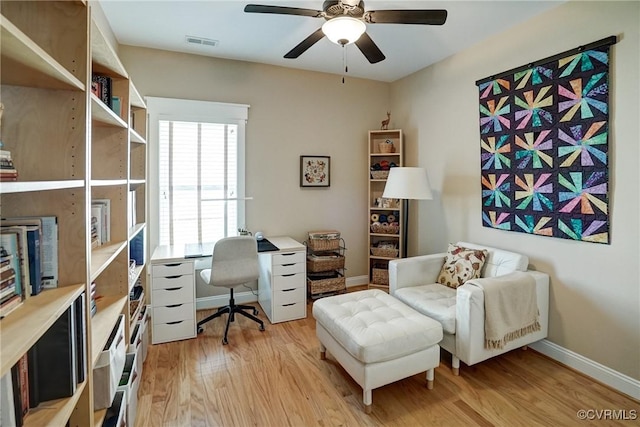 7413 Settlers Ridge Ct, Henrico, VA 23231 - office area with light wood finished floors and ceiling fan