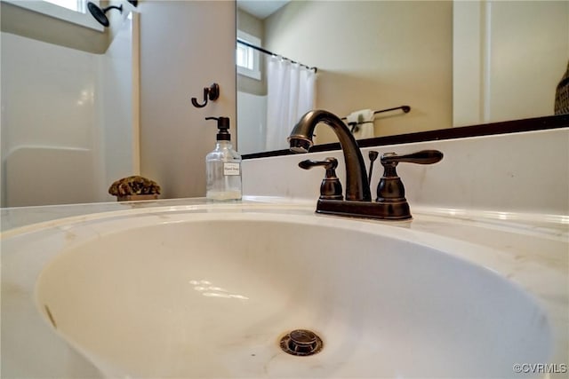 7413 Settlers Ridge Ct, Henrico, VA 23231 - bathroom view of a shower with shower curtain and vanity