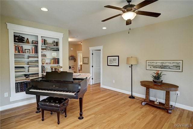 7413 Settlers Ridge Ct, Henrico, VA 23231 - sitting room with light wood-type flooring, a ceiling fan, and recessed lighting