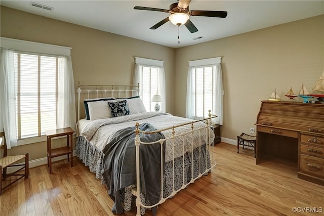 7413 Settlers Ridge Ct, Henrico, VA 23231 - bedroom with light wood finished floors and ceiling fan