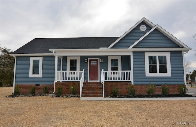 5104 Front Dr, North Dinwiddie, VA 23803 - view of front of property featuring covered porch and crawl space