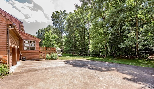 4320 Dunraven Rd, Chesterfield, VA 23236 - view of patio with a deck and view of wooded area