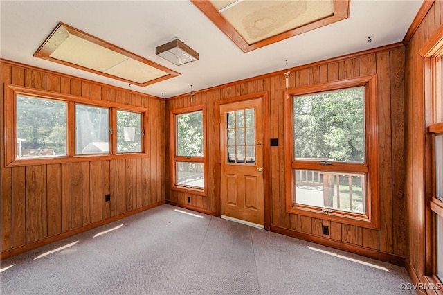 4320 Dunraven Rd, Chesterfield, VA 23236 - foyer with healthy amount of natural light, wood walls, and carpet floors