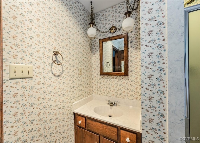 4320 Dunraven Rd, Chesterfield, VA 23236 - bathroom with vanity and wallpapered walls