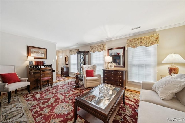 3000 Cove Ridge Rd, Midlothian, VA 23112 - living area with ornamental molding and wood finished floors