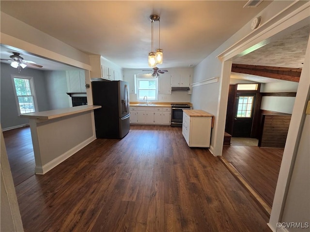 11220 Sunfield Dr, Midlothian, VA 23112 - kitchen with stainless steel appliances, white cabinets, and dark wood finished floors