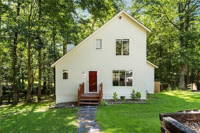 1453 Lockett Ridge Rd, Midlothian, VA 23114 - view of front of property with a chimney and a front lawn