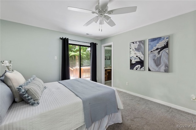 14408 Woods Walk Ct, Midlothian, VA 23112 - bedroom featuring carpet floors, access to outside, and ceiling fan