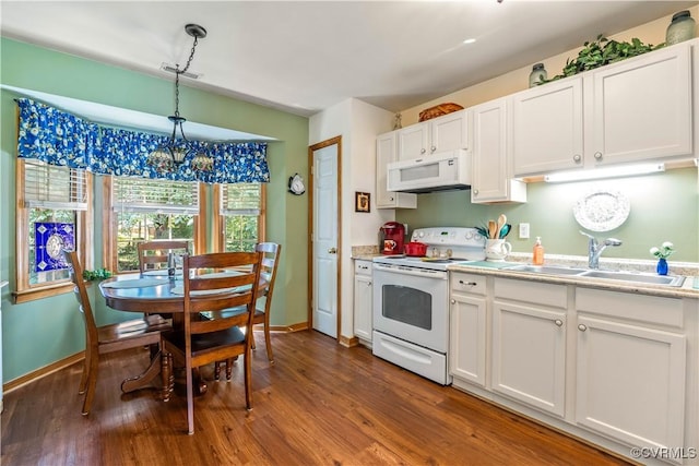 8811 S Boones Trail Rd, North Chesterfield, VA 23236 - kitchen with white appliances, white cabinets, and light countertops