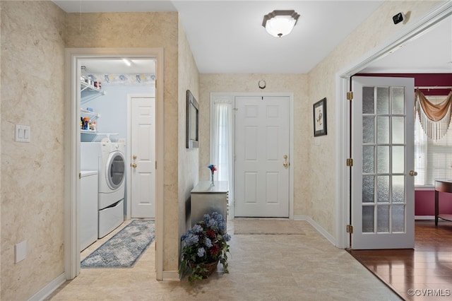 4055 Tanner Slip Cir, Chester, VA 23831 - foyer with washing machine and dryer and baseboards