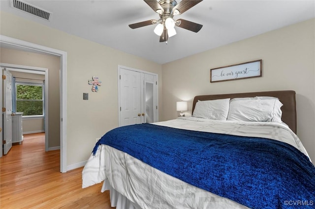 6003 Lansgate Rd, Midlothian, VA 23112 - bedroom featuring light wood-style flooring and a ceiling fan