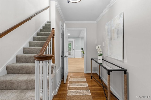 13219 Lauren Ln, Midlothian, VA 23114 - stairs with wood finished floors and ornamental molding