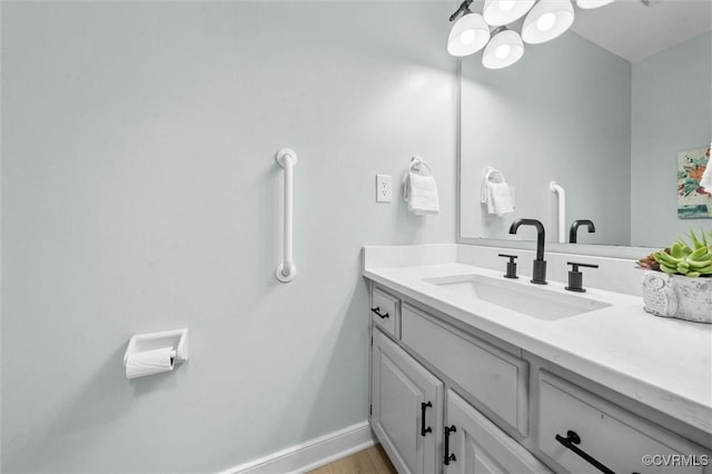13219 Lauren Ln, Midlothian, VA 23114 - bathroom with vanity and a chandelier