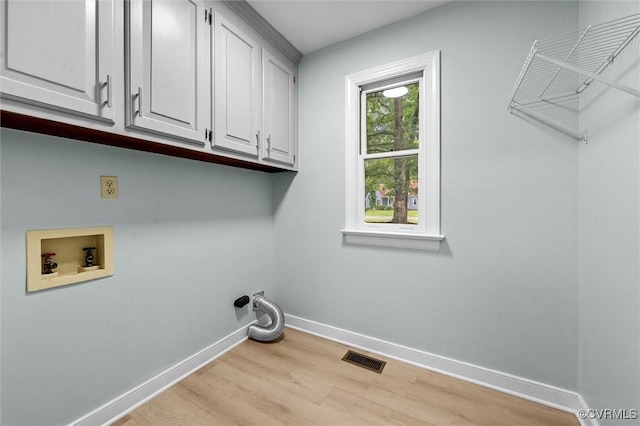 13219 Lauren Ln, Midlothian, VA 23114 - washroom with cabinet space, light wood finished floors, and hookup for a washing machine