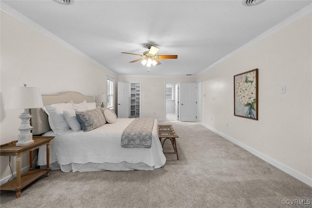 13219 Lauren Ln, Midlothian, VA 23114 - carpeted bedroom with ornamental molding and ceiling fan