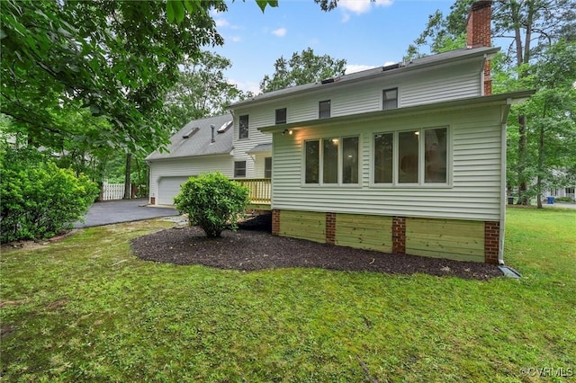 13219 Lauren Ln, Midlothian, VA 23114 - back of property featuring a chimney and a yard