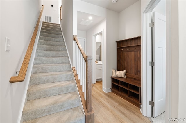 1665 Ewing Park Loop, Midlothian, VA 23113 - staircase featuring wood finished floors and recessed lighting