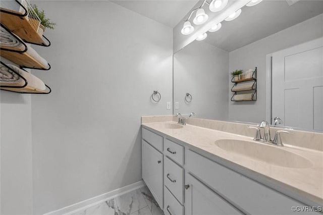 18007 Twin Falls Ln, Moseley, VA 23120 - bathroom with marble finish flooring and double vanity