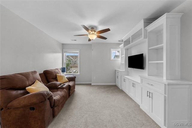 18007 Twin Falls Ln, Moseley, VA 23120 - living room with ceiling fan and light colored carpet