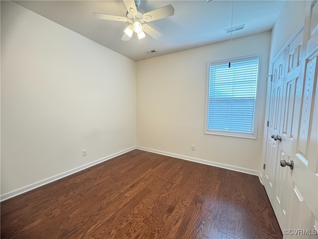16813 Laurel Park Dr, Moseley, VA 23120 - spare room featuring dark wood-type flooring and a ceiling fan