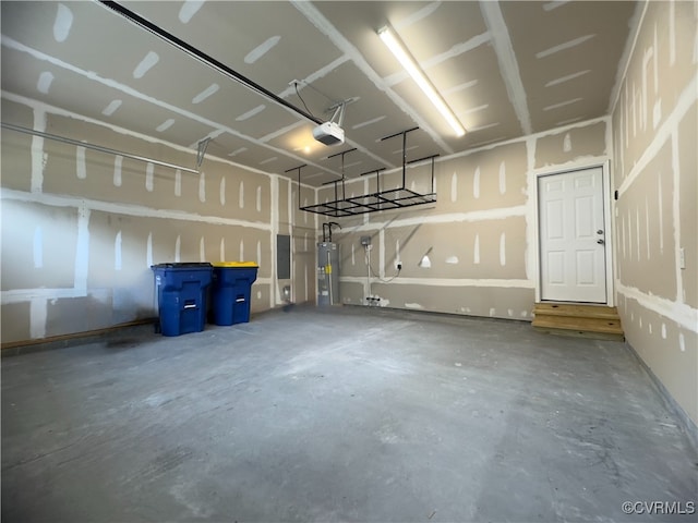16813 Laurel Park Dr, Moseley, VA 23120 - garage with electric water heater and a garage door opener