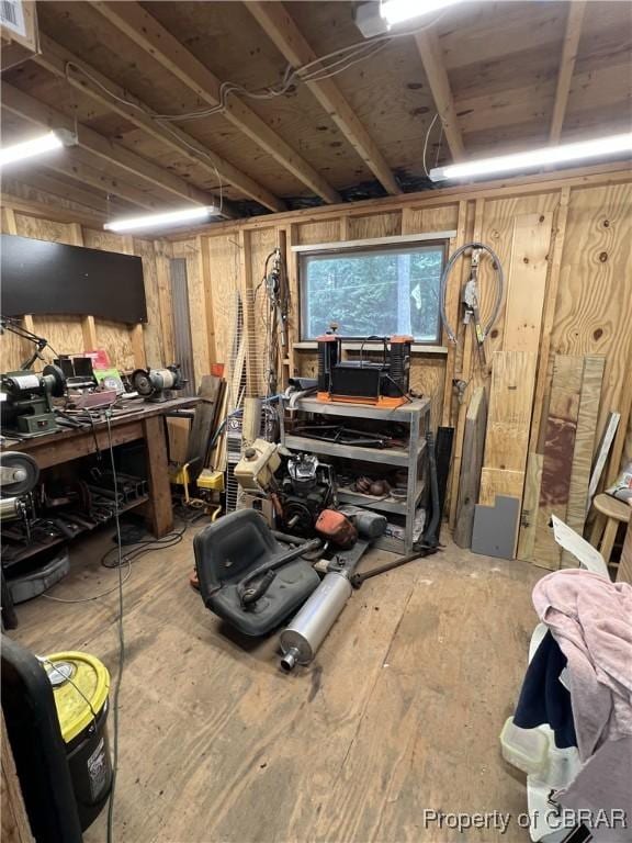 102 Mechams Cove Rd, Topping, VA 23169 - basement with a workshop area