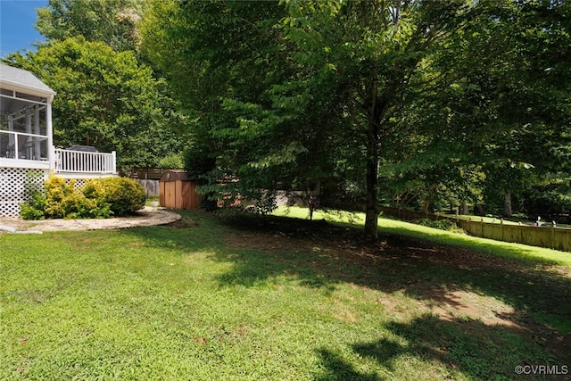 7117 Deer Thicket Dr, Midlothian, VA 23112 - view of yard featuring a sunroom and a shed