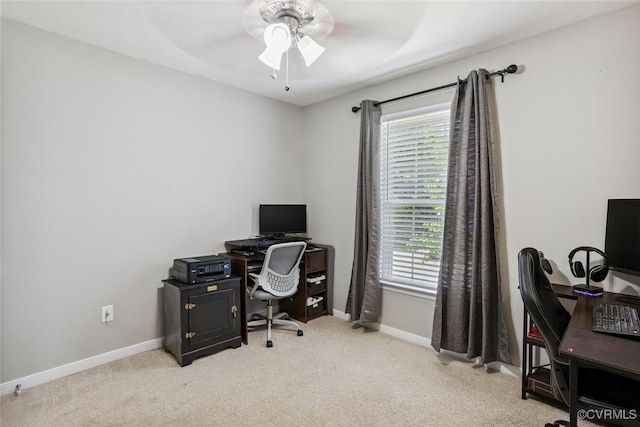 7117 Deer Thicket Dr, Midlothian, VA 23112 - office area featuring plenty of natural light, ceiling fan, and light colored carpet