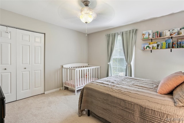 7117 Deer Thicket Dr, Midlothian, VA 23112 - bedroom featuring carpet floors, a closet, and a ceiling fan