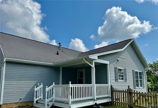 9903 Bethwood Dr, Fredericksburg, VA 22407 - rear view of property with a shingled roof and a porch