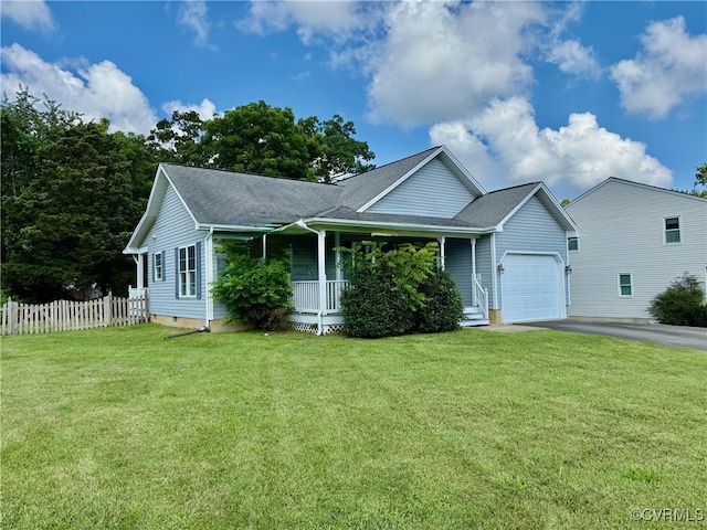 9903 Bethwood Dr, Fredericksburg, VA 22407 - view of front of house featuring an attached garage, roof with shingles, a porch, crawl space, and driveway