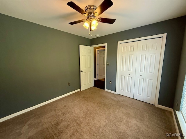 9903 Bethwood Dr, Fredericksburg, VA 22407 - unfurnished bedroom featuring carpet floors, a closet, and ceiling fan