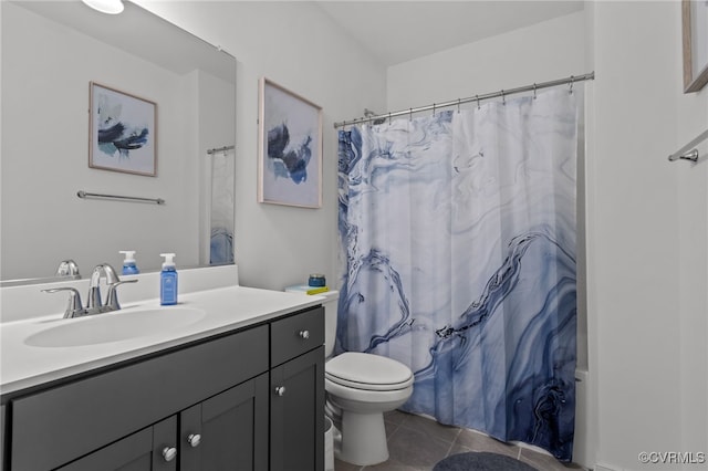 9255 Saxsawn Ln, Chesterfield, VA 23832 - bathroom with vanity, tile patterned flooring, and a shower with curtain