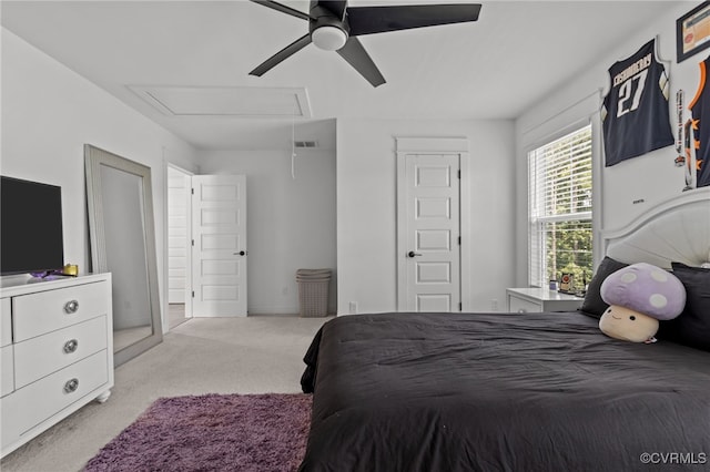 9255 Saxsawn Ln, Chesterfield, VA 23832 - bedroom featuring attic access, carpet, and a ceiling fan