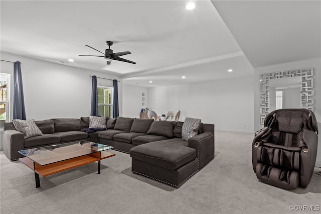 9255 Saxsawn Ln, Chesterfield, VA 23832 - carpeted living room featuring recessed lighting and a ceiling fan