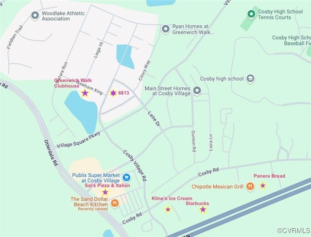 6813 Southwalk Hts, Moseley, VA 23120 - map of property with streets / nearby areas