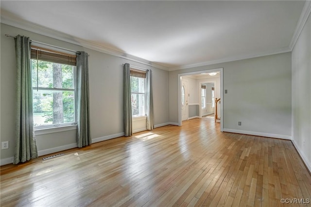 2330 Corner Rock Rd, Midlothian, VA 23113 - spare room with light wood-style floors and crown molding