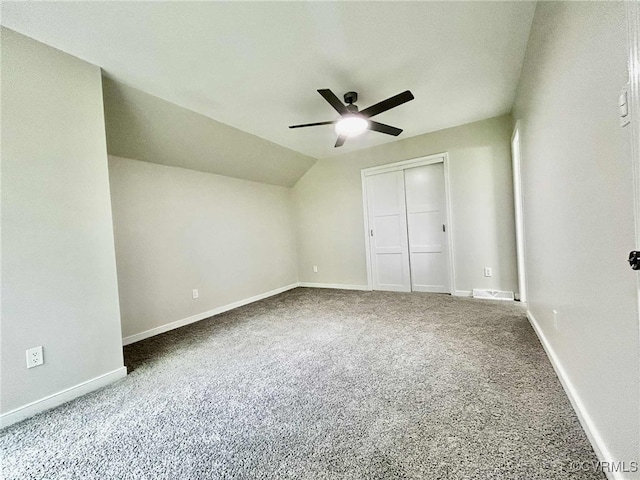8512 Scottingham Ct, Chesterfield, VA 23236 - unfurnished bedroom with carpet, a closet, ceiling fan, and lofted ceiling