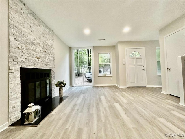 8512 Scottingham Ct, Chesterfield, VA 23236 - unfurnished living room with a fireplace and wood finished floors