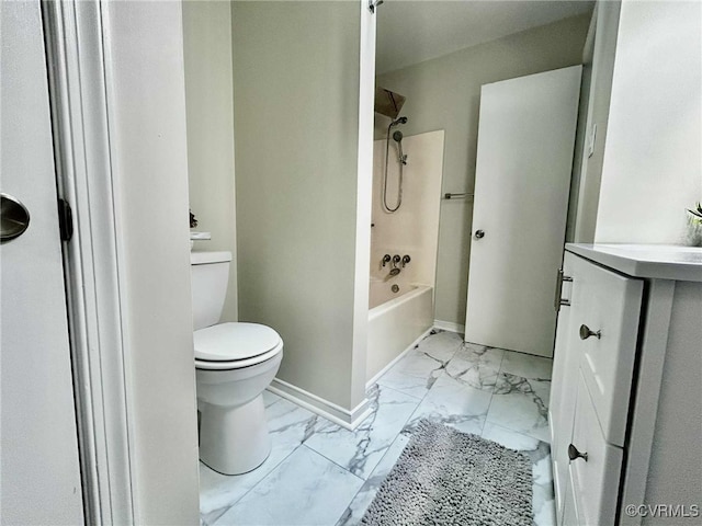 8512 Scottingham Ct, Chesterfield, VA 23236 - full bathroom featuring marble look tile flooring, washtub / shower combination, and vanity