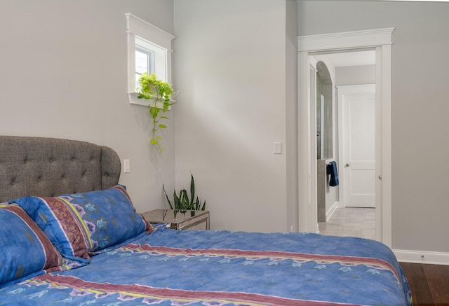 bedroom featuring light wood-type flooring