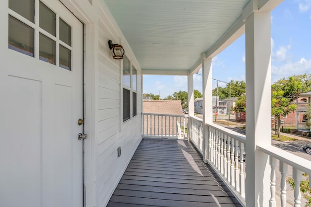 wooden deck with a porch