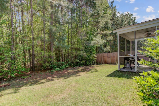 view of yard featuring fence